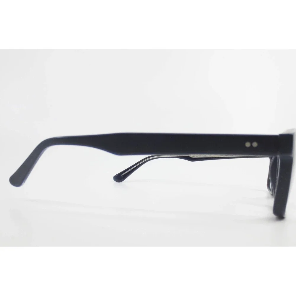 Modern Matte Black Rectangular Eyeglass Frames MP 20225 55-15-145 Silver Accents